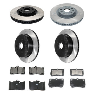 DuraGo® - Electrophoretic Coated Plain Front and Rear Brake Kit with Ceramic Pads