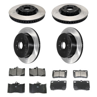 DuraGo® - Electrophoretic Coated Plain Front and Rear Brake Kit with Ceramic Pads