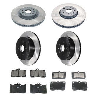 DuraGo® - Electrophoretic Coated Plain Front and Rear Brake Kit with Ceramic Pads