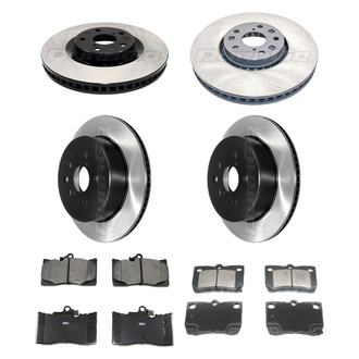 DuraGo® - Electrophoretic Coated Plain Front and Rear Brake Kit with Ceramic Pads