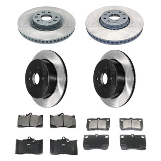 DuraGo® - Electrophoretic Coated Plain Front and Rear Brake Kit with Ceramic Pads
