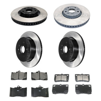 DuraGo® - Electrophoretic Coated Plain Front and Rear Brake Kit with Ceramic Pads