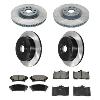 DuraGo® - Electrophoretic Coated Plain Front and Rear Brake Kit with Ceramic Pads