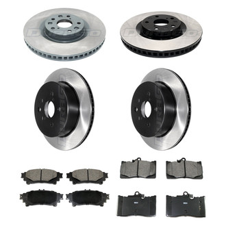 DuraGo® - Electrophoretic Coated Plain Front and Rear Brake Kit with Ceramic Pads