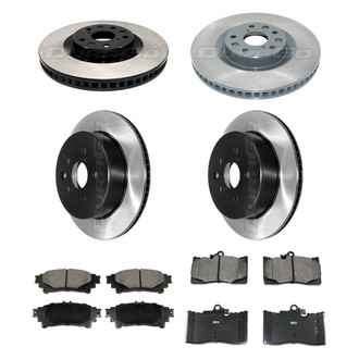 DuraGo® - Electrophoretic Coated Plain Front and Rear Brake Kit with Ceramic Pads