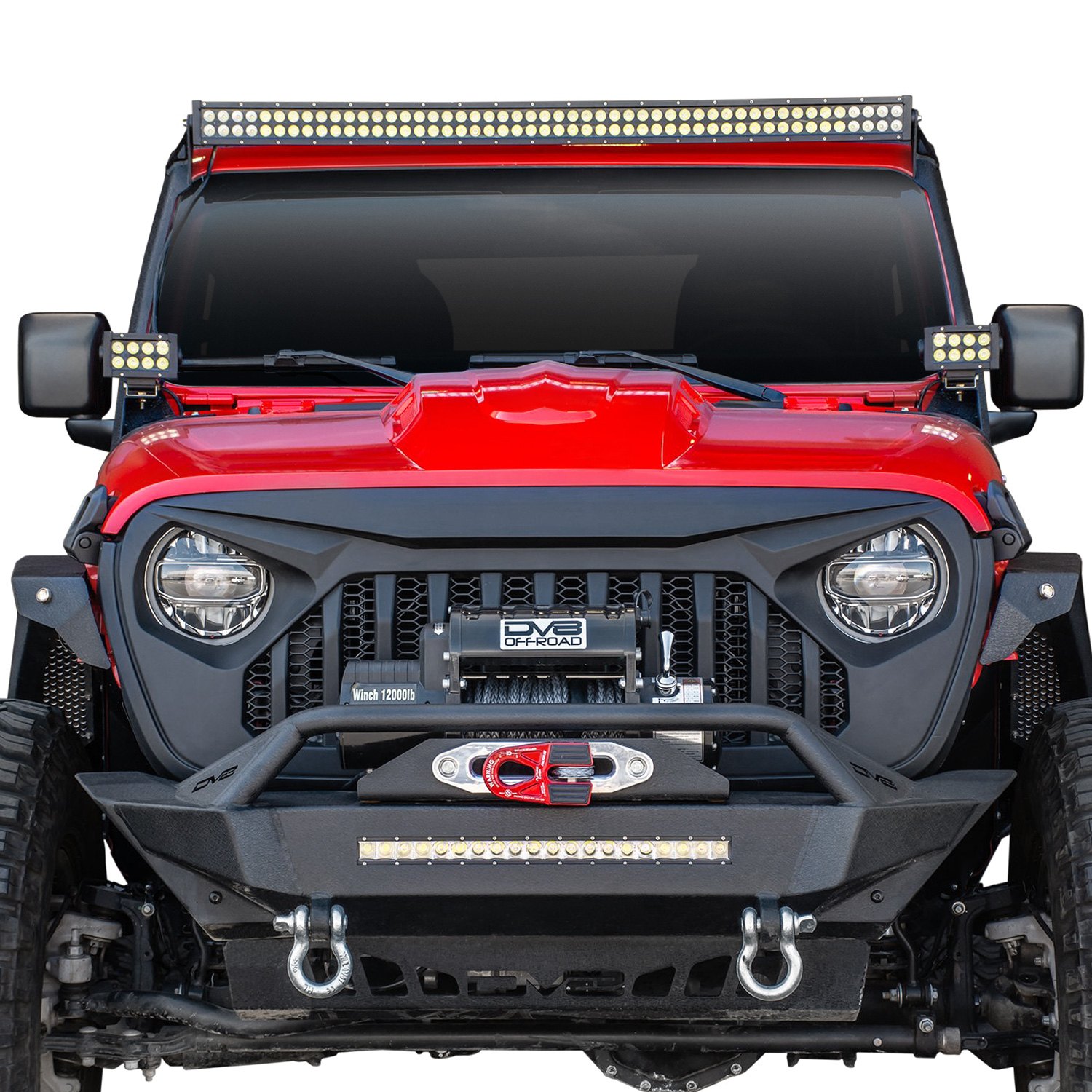 DV8 Offroad® GRJL-01 - 1-Pc Angry Eye Design Paintable Black Main Grille