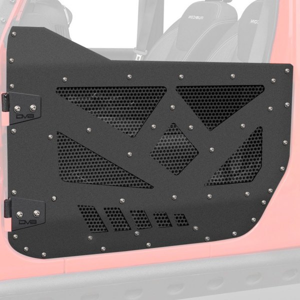 DV8 Offroad® - Silver Powder Coat Aluminum Front Half Doors with Perforated Screens
