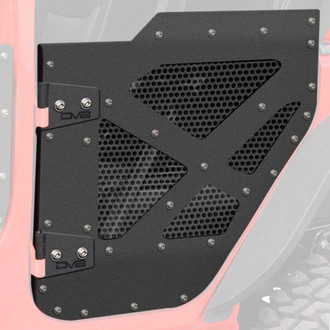 DV8 Offroad® - Silver Powder Coat Rear Half Doors with Perforated Screens