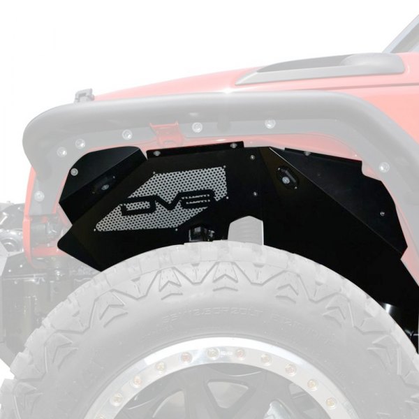 DV8 Offroad® - Black Powder Coat Aluminum Front Inner Fenders with Rock Lights