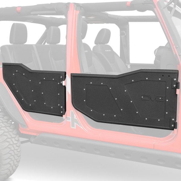 DV8 Offroad® - Black Powder Coat Plated Steel Front and Rear Rock Doors
