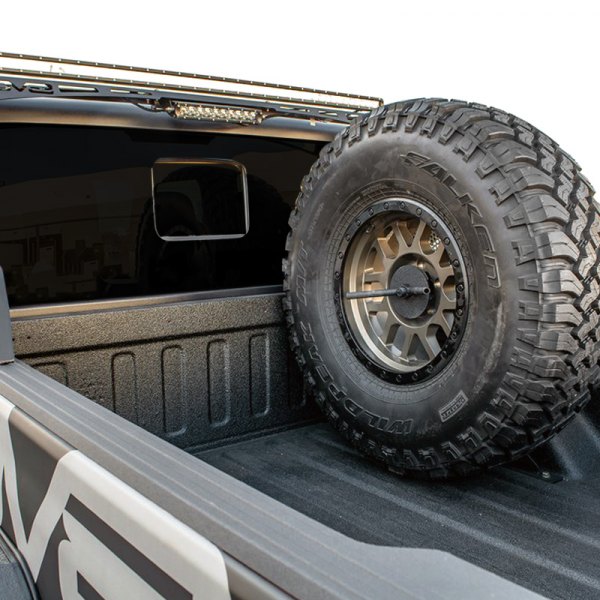 DV8 Offroad® - Stand-UP Black Powder Coated Bed Mount Spare Tire Carrier