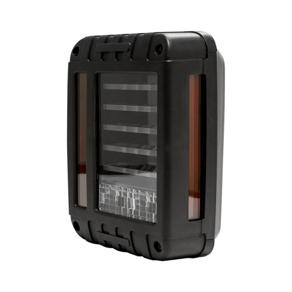 DV8 Offroad® - Black/Red Horizontal Fiber Optic LED Tail Light, Jeep Wrangler