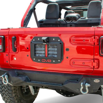 DV8 Offroad® - Black Powder Coated Spare Tire Delete Kit with Camera Mount