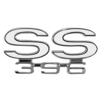 Dynacorn® - "SS 396" Black/Chrome Rear Body Panel Emblem