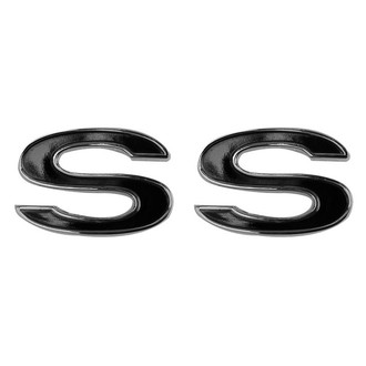 Dynacorn® - "SS" Chrome/Black Fender Emblems