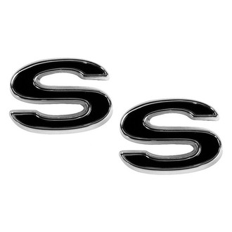 Dynacorn® - "SS" Chrome/Black Fender Emblem