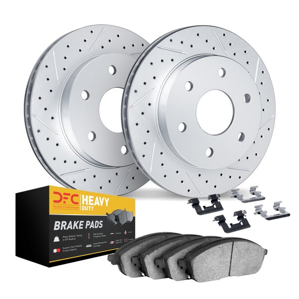 DFC® - Geoperformance Drilled and Slotted Rear Brake Kit with Heavy Duty Brake Pads