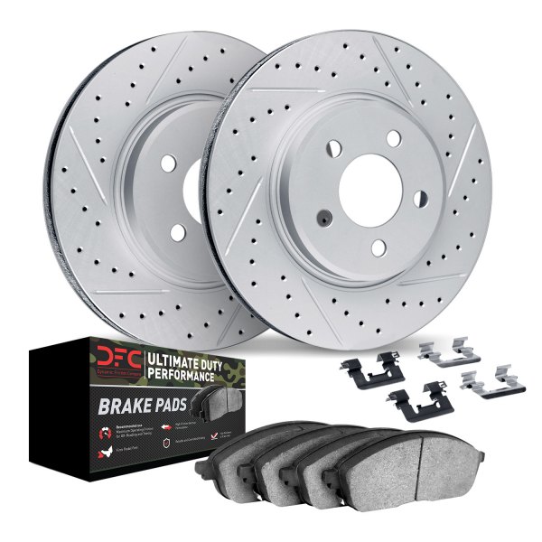 DFC® - Geoperformance Drilled and Slotted Front Brake Kit with Ultimate Duty Performance Brake Pads