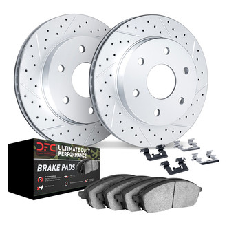 DFC® - Geoperformance Drilled and Slotted Front Brake Kit with Ultimate Duty Performance Brake Pads
