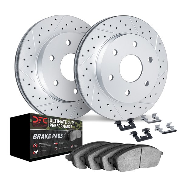 DFC® - Geoperformance Drilled and Slotted Front Brake Kit with Ultimate Duty Performance Brake Pads