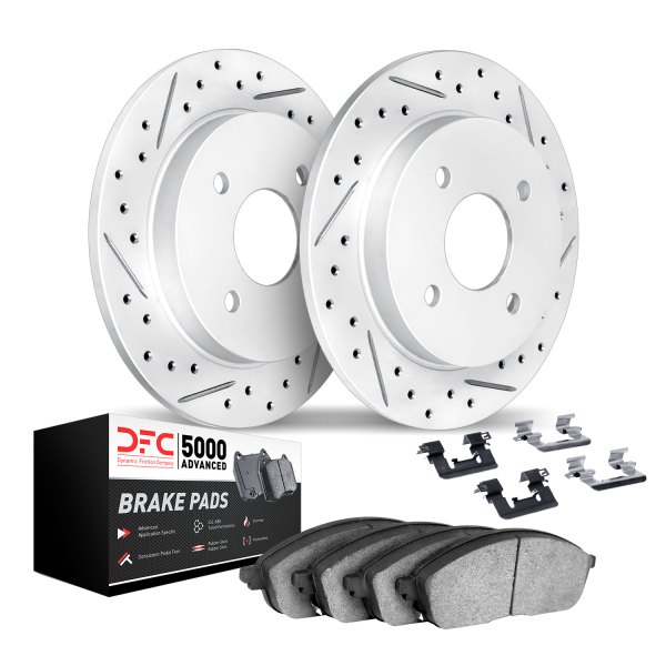 DFC® - Geoperformance Drilled and Slotted Rear Brake Kit with 5000 Advanced Brake Pads