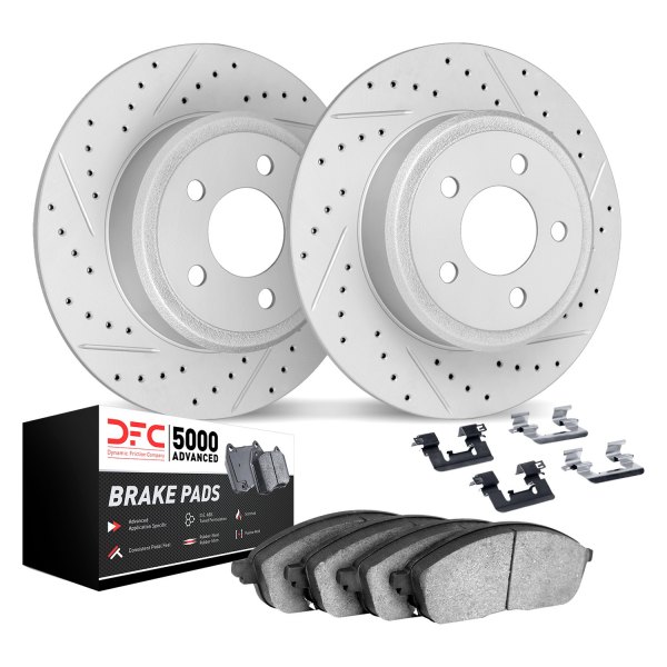 DFC® - Geoperformance Drilled and Slotted Rear Brake Kit with 5000 Advanced Brake Pads