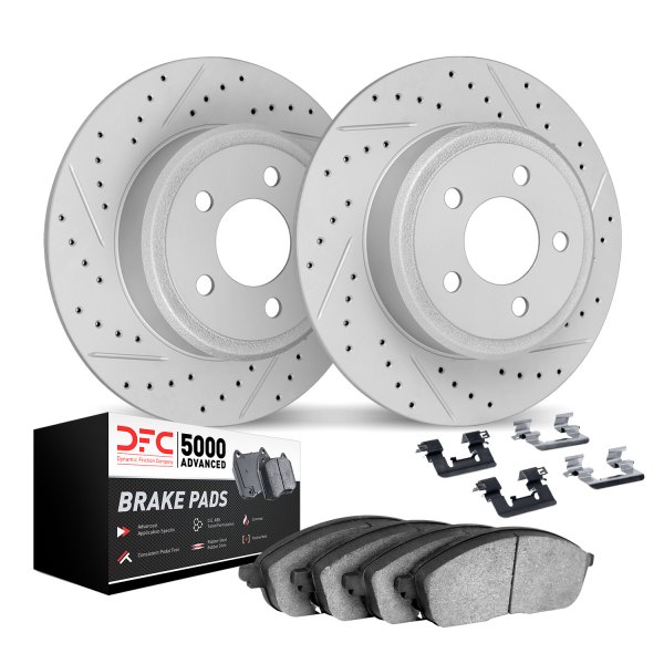 DFC® - Geoperformance Drilled and Slotted Rear Brake Kit with 5000 Advanced Brake Pads