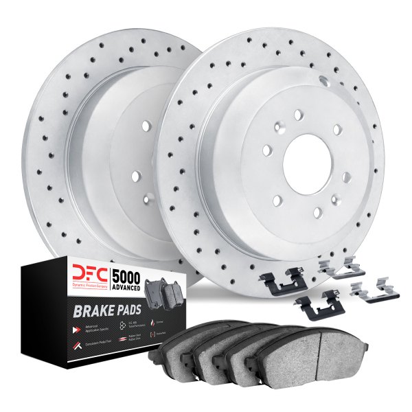 DFC® - Geoperformance Drilled Rear Brake Kit with 5000 Advanced Brake Pads