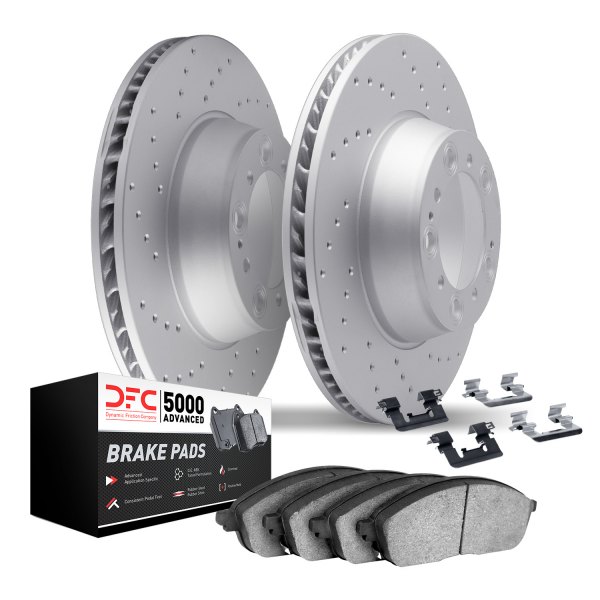 DFC® - Geoperformance Drilled Front Brake Kit with 5000 Advanced Brake Pads
