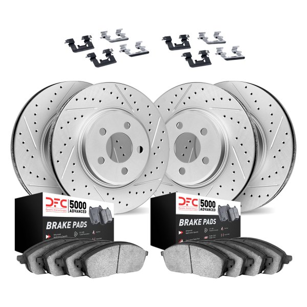 DFC® - Geoperformance Drilled and Slotted Front and Rear Brake Kit with 5000 Advanced Brake Pads