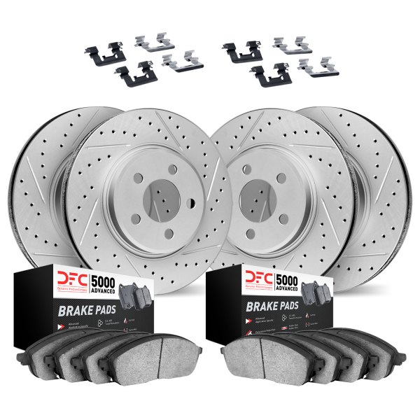 DFC® - Geoperformance Drilled and Slotted Front and Rear Brake Kit with 5000 Advanced Brake Pads