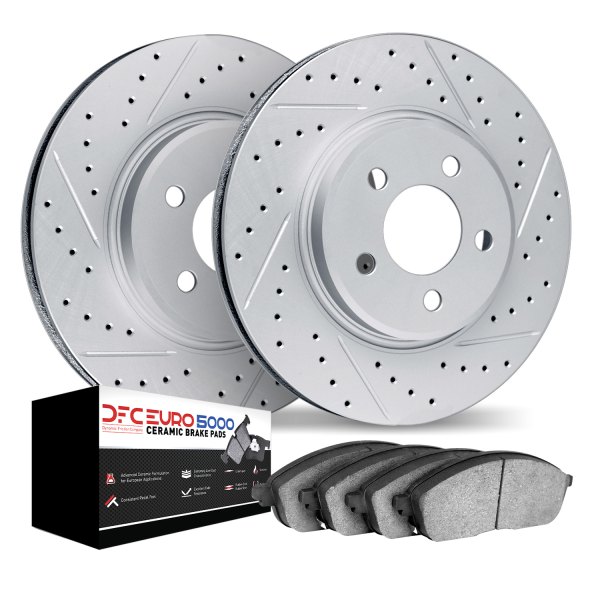 DFC® - Geoperformance Drilled and Slotted Front Brake Kit with 5000 Euro Ceramic Brake Pads