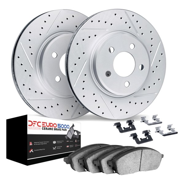 DFC® - Geoperformance Drilled and Slotted Front Brake Kit with 5000 Euro Ceramic Brake Pads