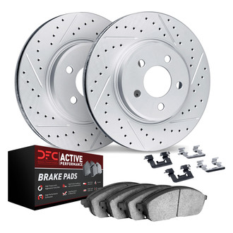 DFC® - Geoperformance Drilled and Slotted Front Brake Kit with 5000 Advanced Brake Pads