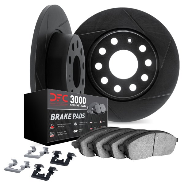 DFC® - Slotted Rear Brake Kit with 3000 Series Semi-Metallic Brake Pads