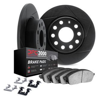 DFC® 3112-11028 - Slotted Rear Brake Kit with 3000 Series Semi-Metallic Brake Pads
