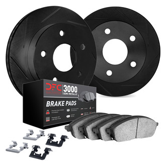DFC® 3112-27073 - Slotted Rear Brake Kit with 3000 Series Semi-Metallic Brake Pads