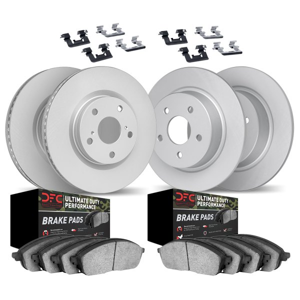DFC® - Geospec Plain Front and Rear Brake Kit with Ultimate Duty Performance Brake Pads
