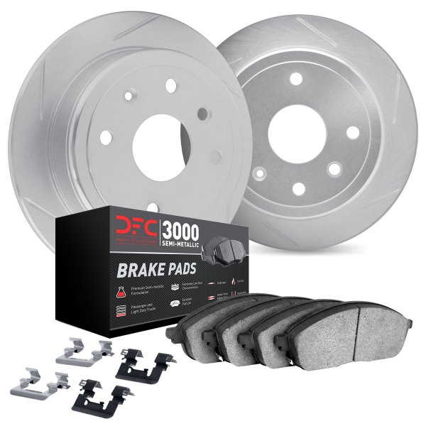 DFC® - Slotted Rear Brake Kit with 3000 Series Semi-Metallic Brake Pads