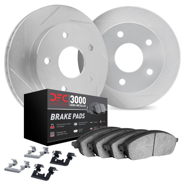 DFC® - Slotted Front Brake Kit with 3000 Series Semi-Metallic Brake Pads