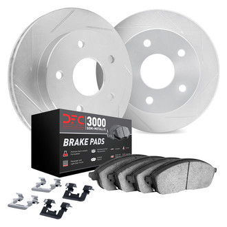 DFC® - Slotted Rear Brake Kit with 3000 Series Semi-Metallic Brake Pads