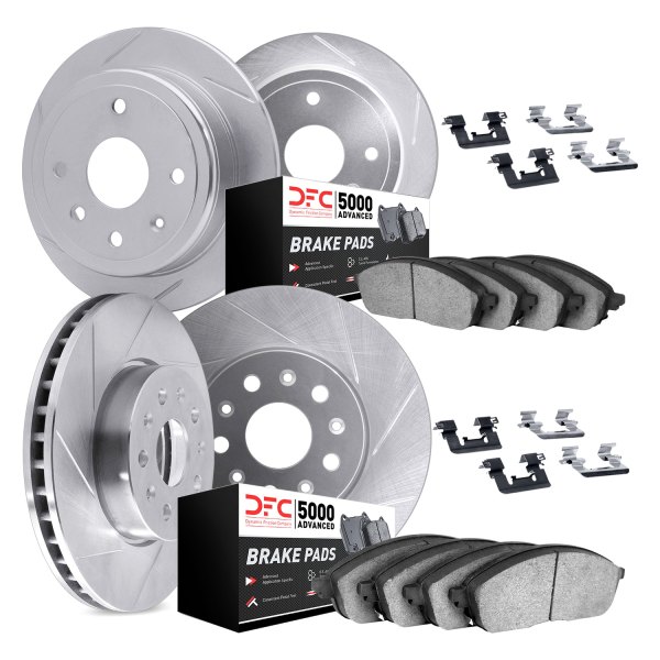 DFC® - Slotted Front and Rear Brake Kit with 5000 Advanced Brake Pads