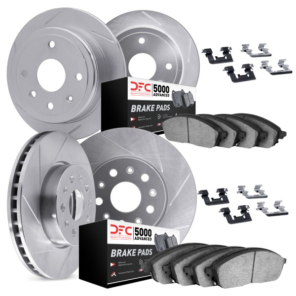 DFC® - Slotted Front and Rear Brake Kit with 5000 Advanced Brake Pads