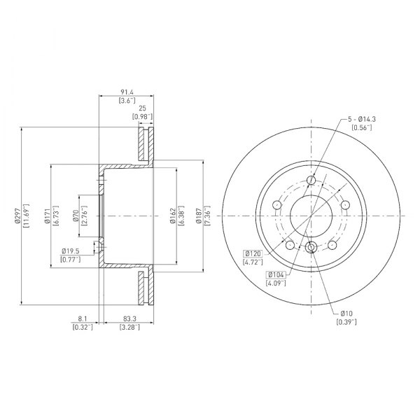 DFC® - GeoSpec® 1-Piece Front Brake Rotor