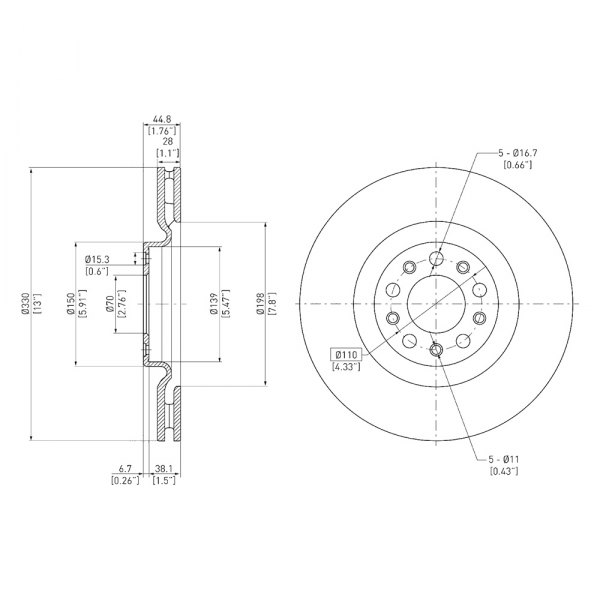 DFC® - GeoSpec® 1-Piece Front Brake Rotor