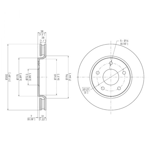 DFC® - GeoSpec® 1-Piece Front Brake Rotor