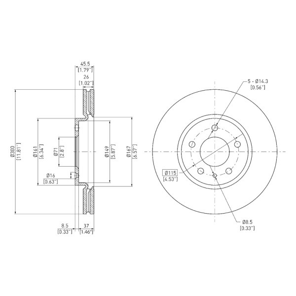 DFC® - GeoSpec® 1-Piece Front Brake Rotor