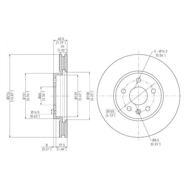 DFC® - GeoSpec® 1-Piece Front Brake Rotor