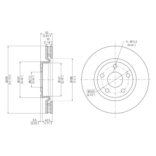 DFC® - GeoSpec® 1-Piece Front Brake Rotor