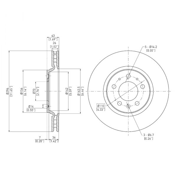 DFC® - GeoSpec® 1-Piece Front Brake Rotor